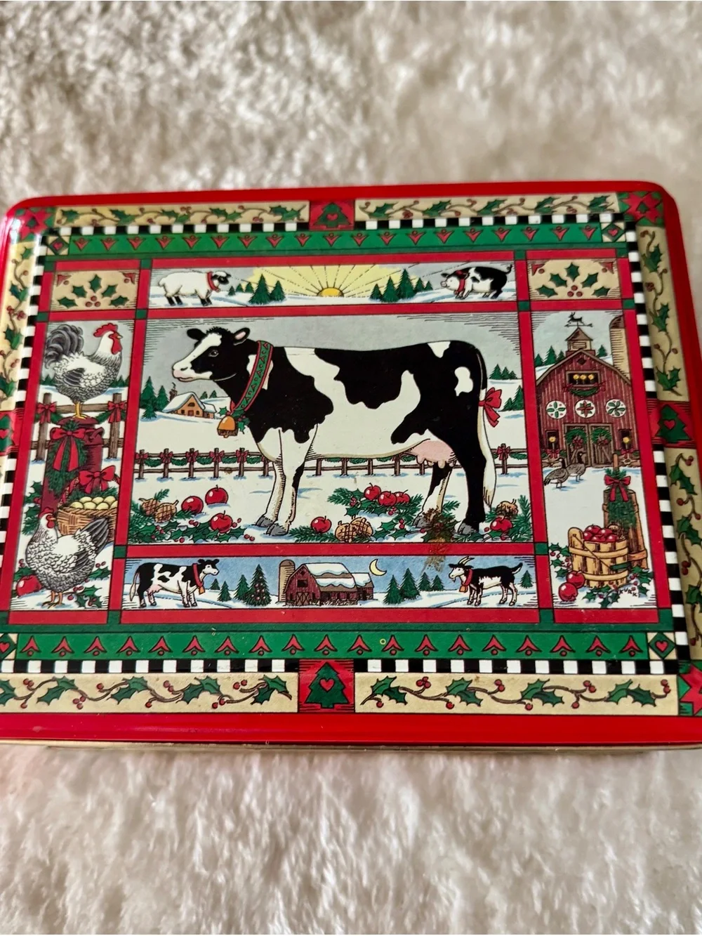 Vintage Farm Cow Scandinavian Decorative Tin Keller Charles of Philadelphia